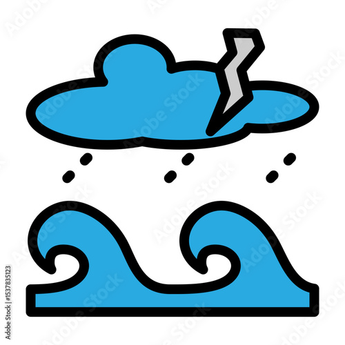 Rain Strom Vector Filled Icon Design