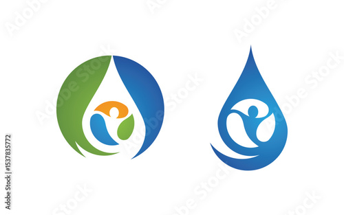 Water drop Plumbing Logo Template vector illustration v1.134