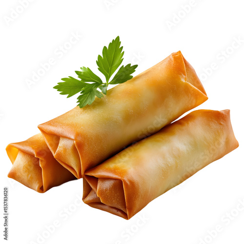 Vegetable spring rolls isolated on transparent background