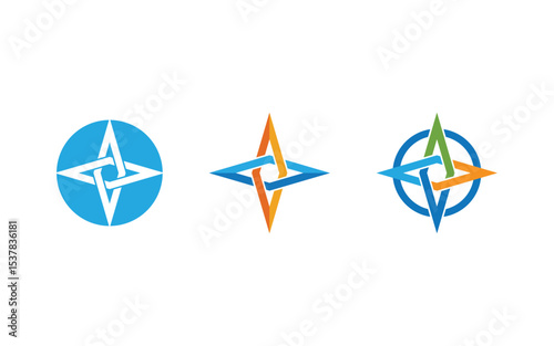 Modern Compass Logo vector ion illustration design v.6