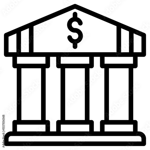Bank line icon