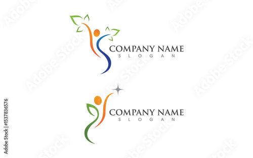Healthy life Human fit sport logo sign illustration v.288