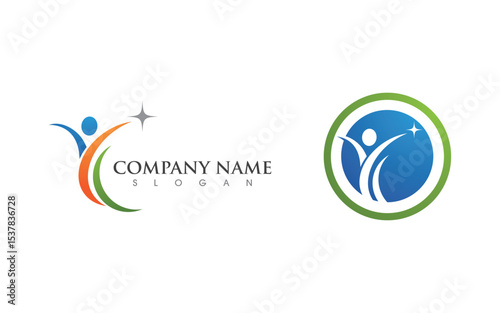 Healthy life Human fit sport logo sign illustration v.292