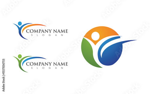 Healthy life Human fit sport logo sign illustration v.293
