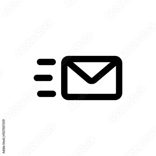 Send message icon set on transparent background. Symbol of send email
