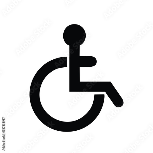 Wheelchair. Wheelchair icon. Wheelchair vector. Wheelchair icon vector. Wheelchair illustration template. Wheelchair silhouette design.