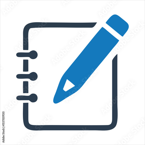 writing pen simple clean vector icon, concept of blogging, writing article, signing contract and documents, creative writing