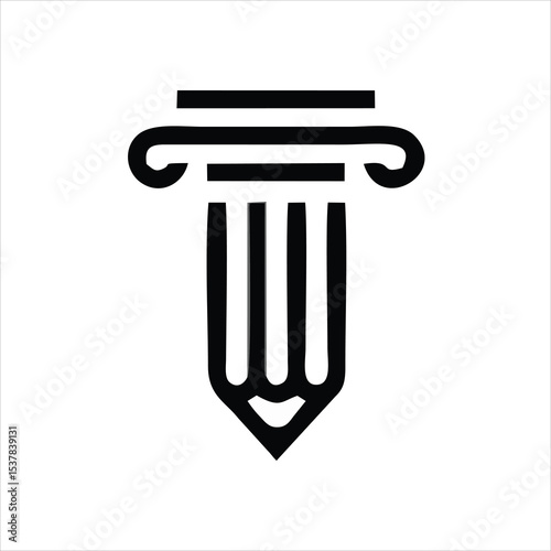 writing pen simple clean vector icon, concept of blogging, writing article, signing contract and documents, creative writing