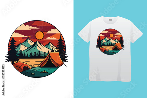 the best memories are made camping T- Shirt Design, vector modern logos of camping theme, suitable for apparel, mug, t-shirt design and many others, vector illustration