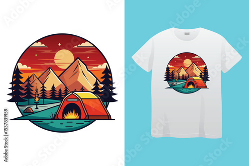 the best memories are made camping T- Shirt Design, vector modern logos of camping theme, suitable for apparel, mug, t-shirt design and many others, vector illustration