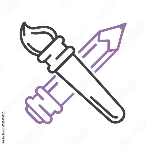 writing pen simple clean vector icon, concept of blogging, writing article, signing contract and documents, creative writing