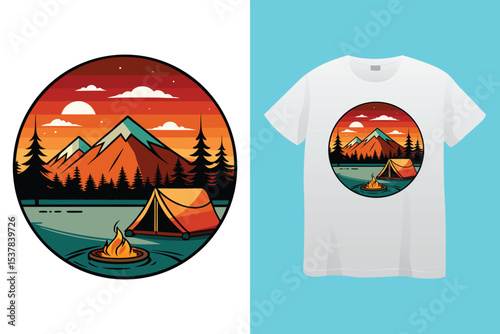 the best memories are made camping T- Shirt Design, vector modern logos of camping theme, suitable for apparel, mug, t-shirt design and many others, vector illustration