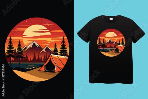 the best memories are made camping T- Shirt Design, vector modern logos of camping theme, suitable for apparel, mug, t-shirt design and many others, vector illustration