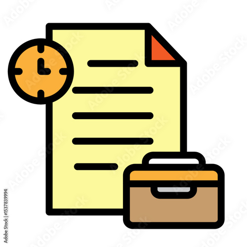 Job Role History Vector Filled Icon Design