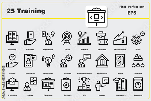 Set of icons Chinese new year, Learning, Creative, Experience, Focus, Growth, Business, Advancement, Skills, Advice, Video call, Motivation, Purposes , very high quality