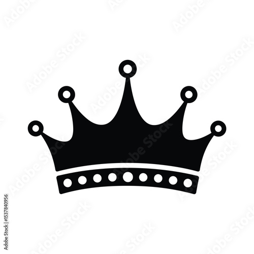 Elegant Black Crown Clipart: Royal Symbol of Power and Leadership

