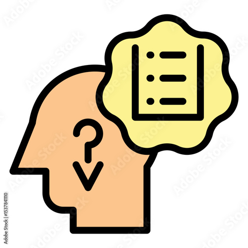 Verbal Reasoning Vector Filled Icon Design