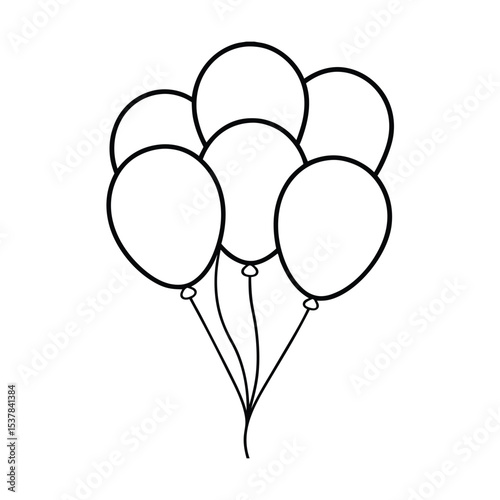 Vibrant colorful balloon bouquet illustration festive party decoration design for celebrations events and greetings