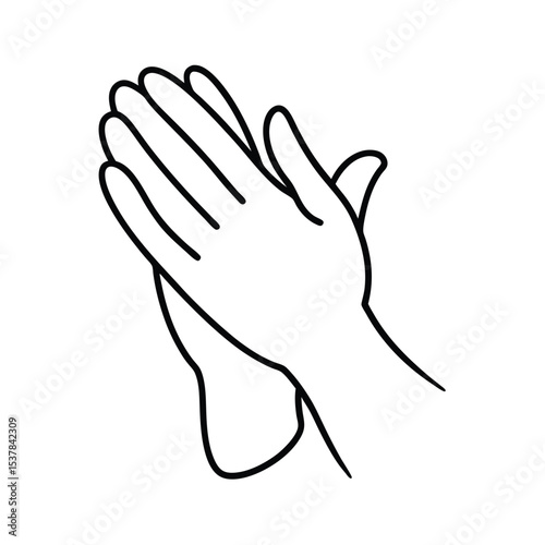 High resolution vector illustration of two hands clapping together showcasing a dynamic and energetic gesture of applause or celebration