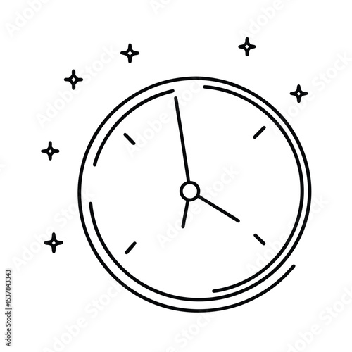 Elegant clock striking midnight vector illustration detailed design for new year s time or countdown themes