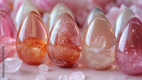 crystal yoni egg in pastel colors
