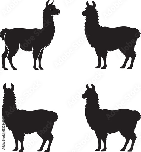A Collection of Minimalist Llama Silhouettes