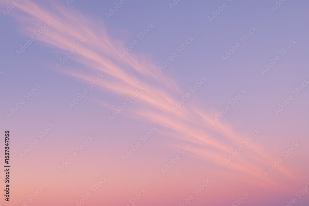 Obraz premium Soft Pastel Sky with Streaks of Pink Clouds at Sunrise or Sunset