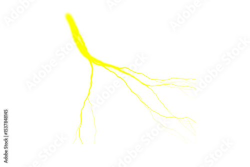 Weather Lightning Strike FX on Transparent Background