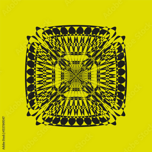Geometric mandala pattern. Intricate floral design. Stylized abstract flower. Vector ornament.