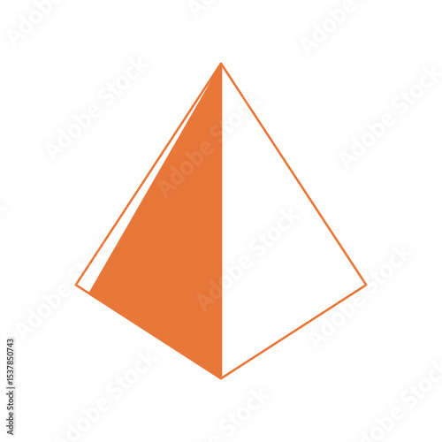 pyramid 3d shape orange color