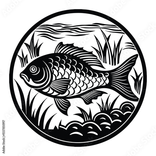 Set of salmon silhouette in line art style.Fish vector by hand drawing.Fish tattoo on white background.Black and white fish vector on white background.Salmon fish sketch for coloring book.