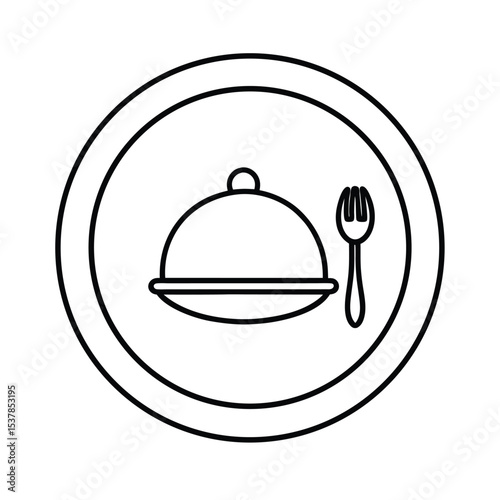 Elegant dinner plate setting illustration fork knife spoon napkin and plate design