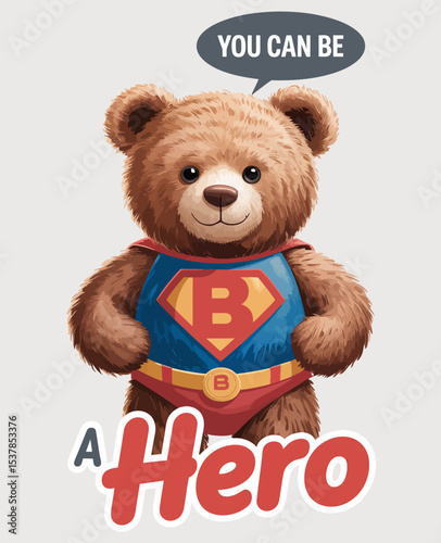 Heroic Teddy Bear with Superhero Costume