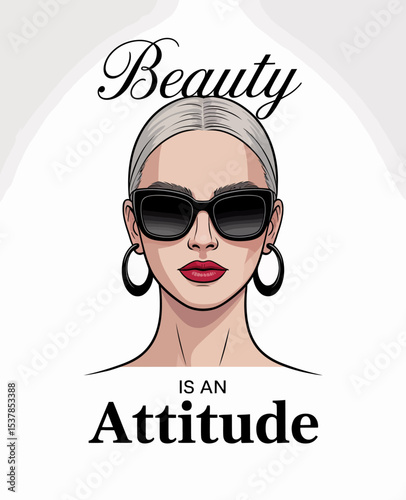 Fashionable Woman with Sunglasses and Bold Attitude