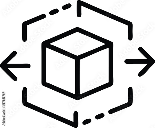 360 degrees turning vector icon set. Arrow Icons full rotation collection
