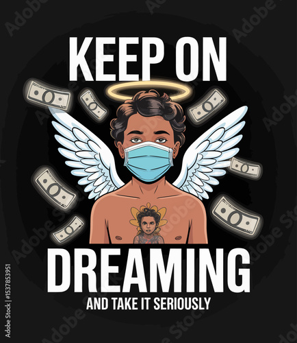 Keep on Dreaming Angel Graphic
