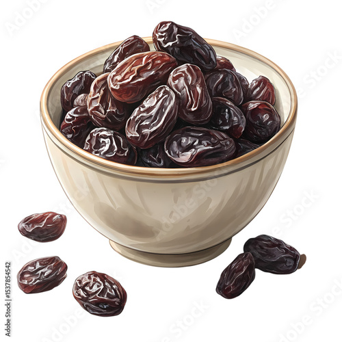 Dark Raisins in Bowl:  Close-up Photography of Dried Grapes, Healthy Snack, Food Photography, Culinary Resource, Gourmet Delicacy,  Recipe Ingredient