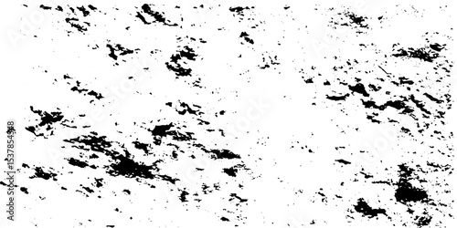 Black and white noise paper dust. Distressed Dirty rough overlay texture. Black grunge texture on transparent backdrop background. Scratches on a white background.