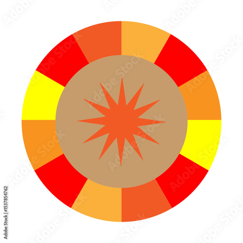 Poker Chip Vector Flat Icon Design