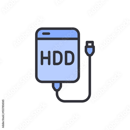 Stylized Hard Disk Drive Illustration Representing Computer Data Storage