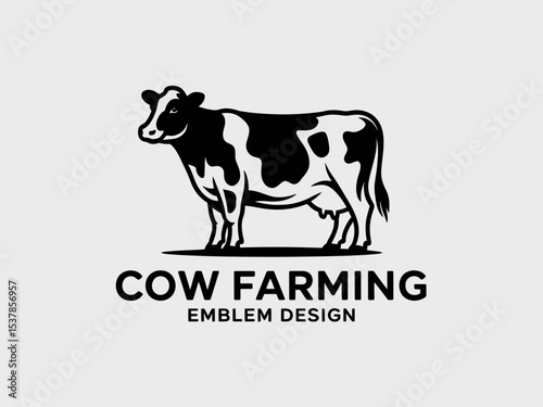Cow Farming Emblem Design