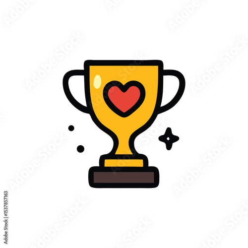 Golden trophy with a heart, signifying achievement and love.