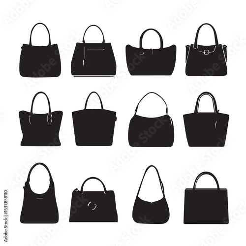 bag silhouette set, Black & White silhouette set