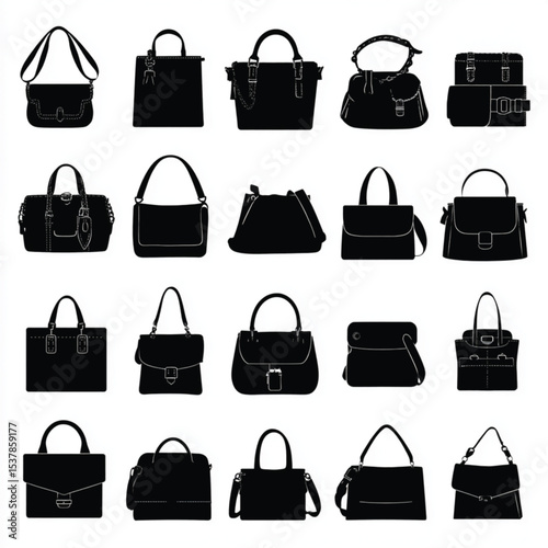 bag silhouette set, Black & White silhouette set