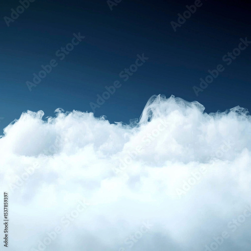 White clouds against a dark blue sky