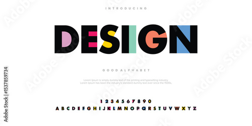 Design Abstract minimal modern alphabet fonts. Typography technology vector illustration