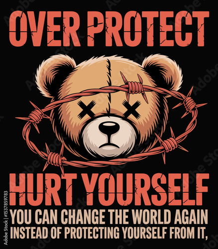 Dark Teddy Bear with a Message
