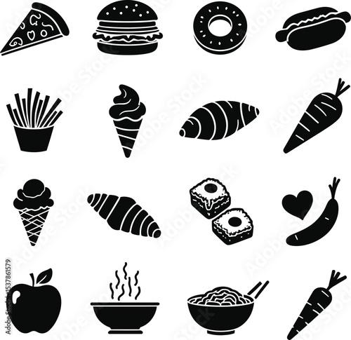 Cartoon Donut Character with Bite Taken and Sprinkles on a White Background