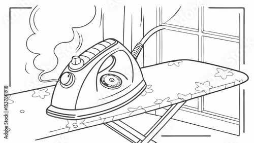 Smoking Iron on Board: Home Safety Illustration