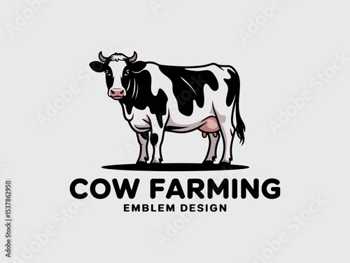 Cow Farming Emblem Design